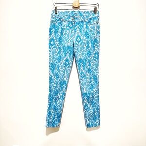 J. McLaughlin Lexi Blue Paisley Printed Slim Fit Pants 6